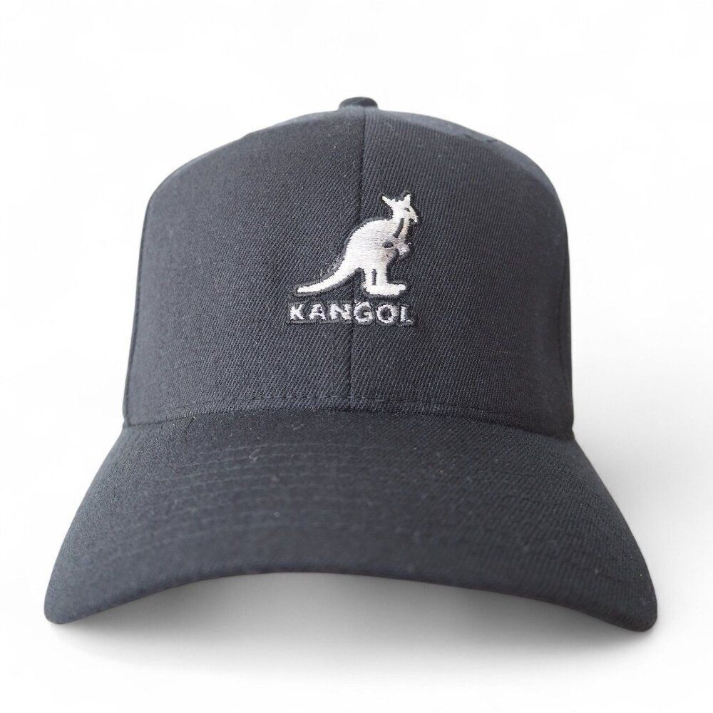 KANGOL Vintage Wool Flex Fit Baseball Fitted Hat 9513BC Black / Grey OS